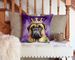 Bullmastiff King Of Mardi Gras Throw Pillow Machine Washable, Indoor Outdoor Decorative Pillow For Couch, Bed Or Patio, 14Hx14W_maomaolike.com