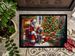 Weimaraner And Santa Claus Doormat Front Door Mat Indoor Outdoor Rugs For Entryway, Non Slip Washable Low Pile, 24H X 36W_maomaolike.com