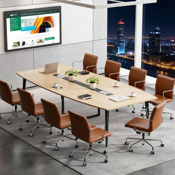 Conference Table, Modern Boat Shaped Meeting Table_maomaolike.com