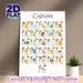 French Alphabet Painting Poster, Cute Cartoon Style Illustrated French Alphabet Poster, With Phonetics & Matching Objects, Aids French Language_maomaolike.com