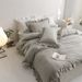 100% Puff Korean Four-Piece Set Lace Princess Duvet Cover Girl Fresh Ruffled French Style Pure Cotton Bedding_maomaolike.com