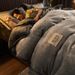Thickened Flannel Milk Warm Four-Piece Winter Bed Sheet Velvet Duvet Cover Three-Piece Set Coral Fleece Bedding_maomaolike.com