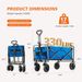 1pc Collapsible Foldable Wagon Cart, 330LBS Heavy Duty Utility Garden Cart With All-Terrain Wheels For Beach, Lawn, Sports, Camping, Black, 30"_maomaolike.com