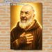 Saint Padre Pio Themed Painting Poster, Warm Glowing Sacred Portrait Poster, Serene Spiritual Artwork, Ideal For Home Prayer Space And Church_maomaolike.com