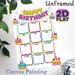 Birthday Tracker Painting Poster, Vibrant Cartoon-style Poster With Colorful Birthday Cakes And Monthly Blank Grids, Practical Tool To Record_maomaolike.com