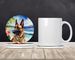 Belgian Malinois Luau Large Sandstone Coasters Pack Of 4 Absorbent Round Coasters Decor Gifts For Men Or Women, 4 In, Multicolor_maomaolike.com
