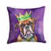 Boxer King Of Mardi Gras Throw Pillow Machine Washable, Indoor Outdoor Decorative Pillow For Couch, Bed Or Patio, 14Hx14W_maomaolike.com