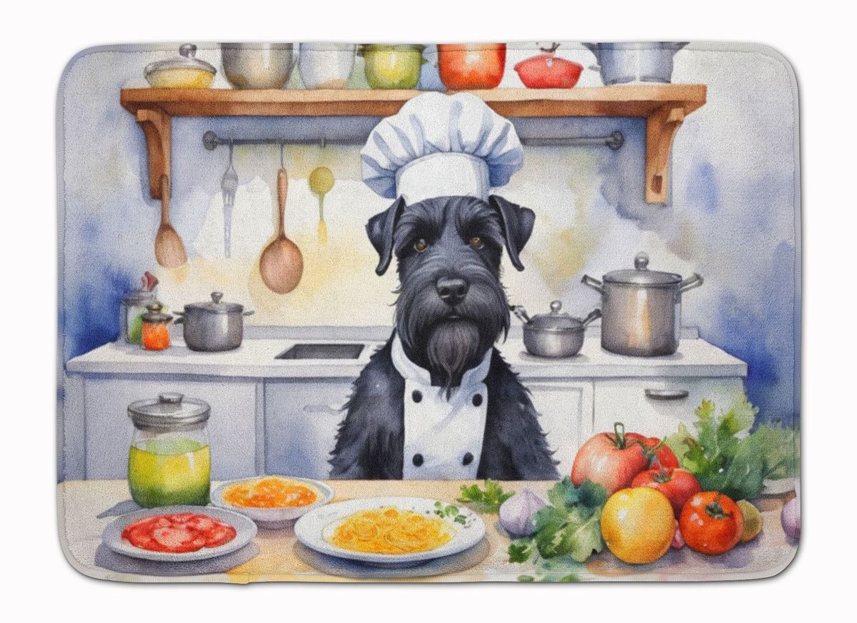 Giant Schnauzer The Chef Memory Foam Kitchen Mat Machine Washable Anti-Fatigue Mat Cushion Comfort Bath Mat Or Kitchen Rug_maomaolike.com