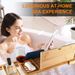 Bathtub Shelf, Extendable And Adjustable, Bath Foam Storage Tray, Tablet, Book, And Phone Holder, Made Of Bamboo_maomaolike.com