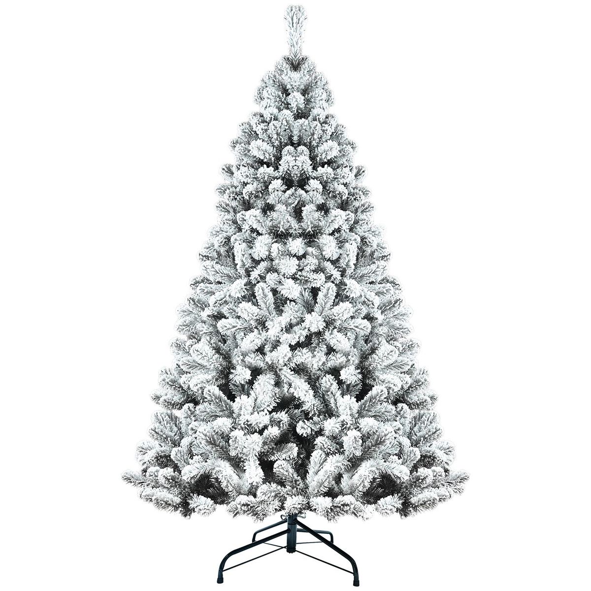 7.5ft PVC Flocking Hinged Tree Environmentally Friendly Fireproof Artificial Christmas Flocked Tree_maomaolike.com