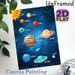 Solar System Painting Poster, Vibrant Cartoon-style Labeled Planets & Starry Space Poster, Informative Space-themed Decor Ideal For Study Room, Home_maomaolike.com
