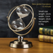 Luxury High-End Metal Globe Hourglass 3D Desktop Ornament For Living Room Wine Cabinet Office Home Decoration_maomaolike.com
