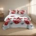 4 Piece Soft All-Season Washed Microfiber Cover Set , Queen/King/Calking Bedding Set With Zipper Closure, Sheet, Pillowcases,Print, Moisture-Wicking, Soft ,Cooling, Breathable, Easy Care_maomaolike.com