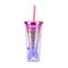 2024 new double layer plastic cup creative gradient mermaid tail straw cup value electroplating color sequin water cup_maomaolike.com