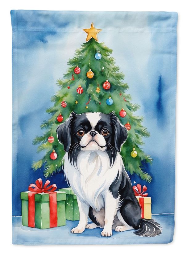 Japanese Chin Christmas Reindeer House Flag Large Porch Sleeve Pole Decorative Outside Yard Banner Artwork Wall Hanging, Polyester, House Size, Multicolor_maomaolike.com
