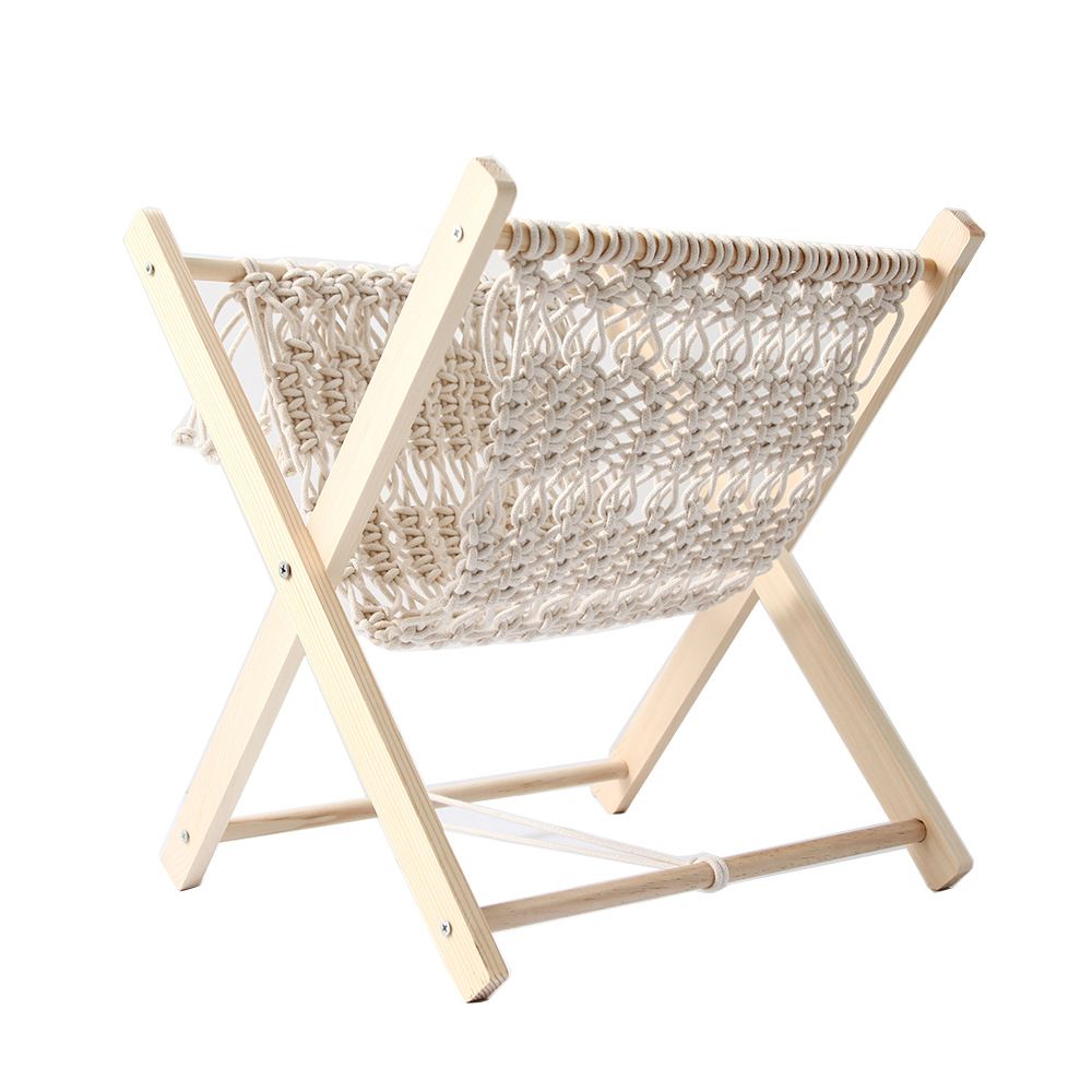 Floor-standing Hand-woven Cotton Rope Magazine Bookshelf Storage Rack Homestay Decoration Photo Props_maomaolike.com
