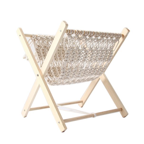 Floor-standing Hand-woven Cotton Rope Magazine Bookshelf Storage Rack Homestay Decoration Photo Props_maomaolike.com