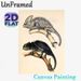 Chameleon Themed Painting Poster, Vintage Scientific Illustration Poster, Detailed Depiction Of Chameleons Perched On Branches, Ideal For Home, Study_maomaolike.com
