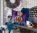 Bloodhound King Of Mardi Gras Throw Pillow Machine Washable, Indoor Outdoor Decorative Pillow For Couch, Bed Or Patio, 18Hx18W_maomaolike.com
