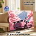 Anime Girl & Pink JDM Car With Cherry Blossom & Mount Fuji Painting Poster, Soft-toned Japanese Anime Style Poster, Charming Scenic Artwork For_maomaolike.com