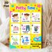 Potty Training Theme Painting Poster, Colorful Cartoon-style Step-by-step Potty Guide Poster, Clear Instructional Steps To Support Potty Training_maomaolike.com