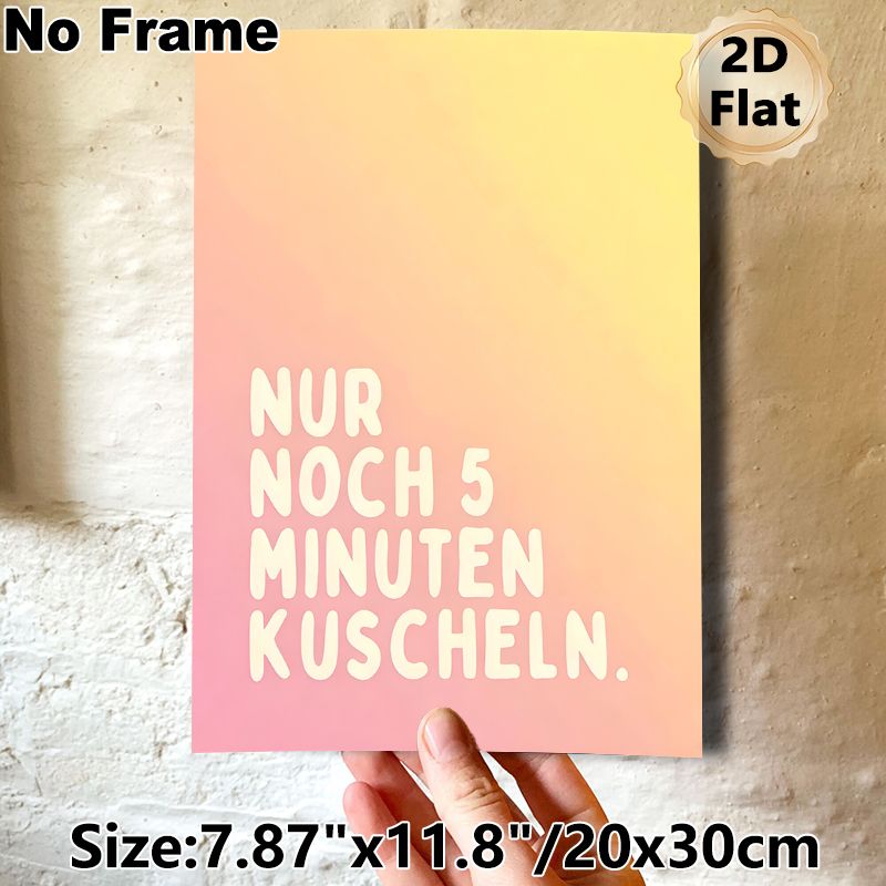 Cuddling Quote Painting Poster, Soft Pink-Yellow Gradient Typographic Poster, Cozy Warm Vibe Ideal For Bedroom, Living Room Relaxation Spaces_maomaolike.com