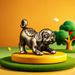 Vintage Copper-Plated Lucky Fortune Zodiac Pet Dog Ornament Keychain Small Copperware Wholesale_maomaolike.com