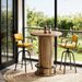 Bar Table, Round Bistro Pub Table With Footrest For Dining Coffee Cocktail(Only Table)_maomaolike.com
