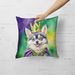 Alaskan Klee Kai King Of Mardi Gras Throw Pillow Machine Washable, Indoor Outdoor Decorative Pillow For Couch, Bed Or Patio, 18Hx18W_maomaolike.com