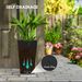 Tall Planters For Outdoor Plants Set Of 3, 24 In Taper Planters With Drainage Holes, Rattan Decor Plant Pots For Indoor Outdoor Front Porch Patio Backyard, Black_maomaolike.com