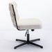 Armless Office Desk Chair No Wheels, WHITE_maomaolike.com