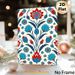 Oriental Floral Painting Poster, Vibrant Red & Blue Traditional Ornate Pattern Poster, Eye-catching Decorative Piece For Living Room, Bedroom And_maomaolike.com