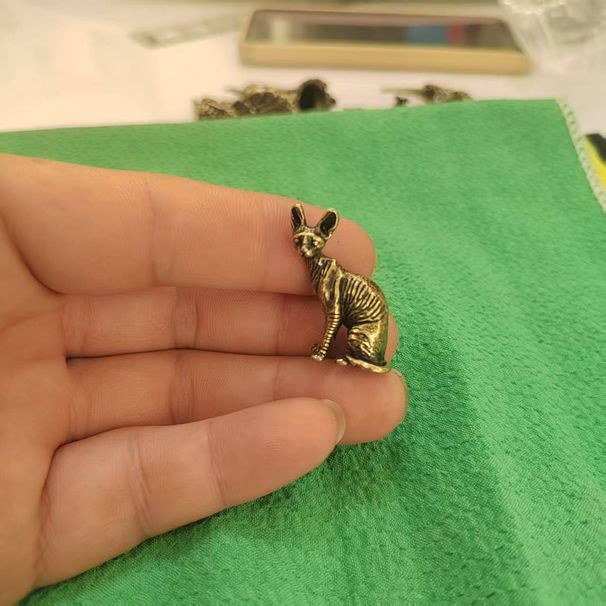 Brass Couple Raccoon Anime Cat Retro Home Office Leisure Decoration Desktop Craft Small Ornament_maomaolike.com