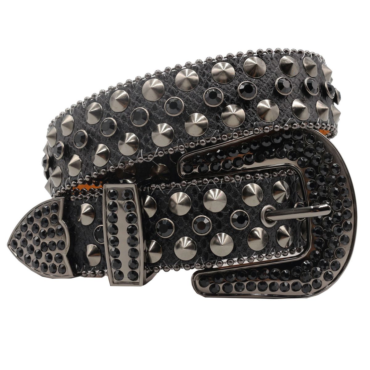 HOT Western Rhinestone Skull Femme Ceinture Homme Crystal Studded Pin Buckle Belt Cinto De Strass Jeans_maomaolike.com