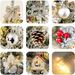 6FT/7FT Artificial Falling Snow Christmas Tree White Flocking With Plastic Silver Ball Bouquet LED Light Decoration & Metal Stand For Indoor Or Outdoor Use_maomaolike.com