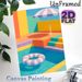 Pool Vacation Themed Painting Poster, Vibrant Minimalist Graphic Poster, Cheerful Summer-inspired Decor Suitable For Living Room, Bedroom Or Coastal_maomaolike.com