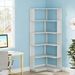 6-Tier Corner Bookshelf, 64.96" Corner Bookcase With Anti-Drop Panel_maomaolike.com