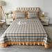 Korean Foreign Trade Double-Sided Washed Three-Piece Set Four Seasons Tatami Bed Sheet Summer Quilted Bedspread Kang Cover_maomaolike.com