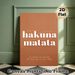Hakuna Matata Themed Painting Poster, Warm Brown Minimalist Typographic Poster, Delivers Care-free Positive Message For Living Room, Bedroom Or Office_maomaolike.com