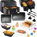 Home Furniture Air Fryer Accessories Set Oil Paper Single Rectangular Double Pot Grill Metal Round Bowl_maomaolike.com