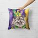 Keeshond King Of Mardi Gras Throw Pillow Machine Washable, Indoor Outdoor Decorative Pillow For Couch, Bed Or Patio, 18Hx18W_maomaolike.com