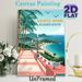 Sainte-Anne Guadeloupe Coastal Painting Poster, Vibrant Retro Tropical Seaside Scene Poster, Captivating Scenic Design With Palm Trees And Seaside_maomaolike.com