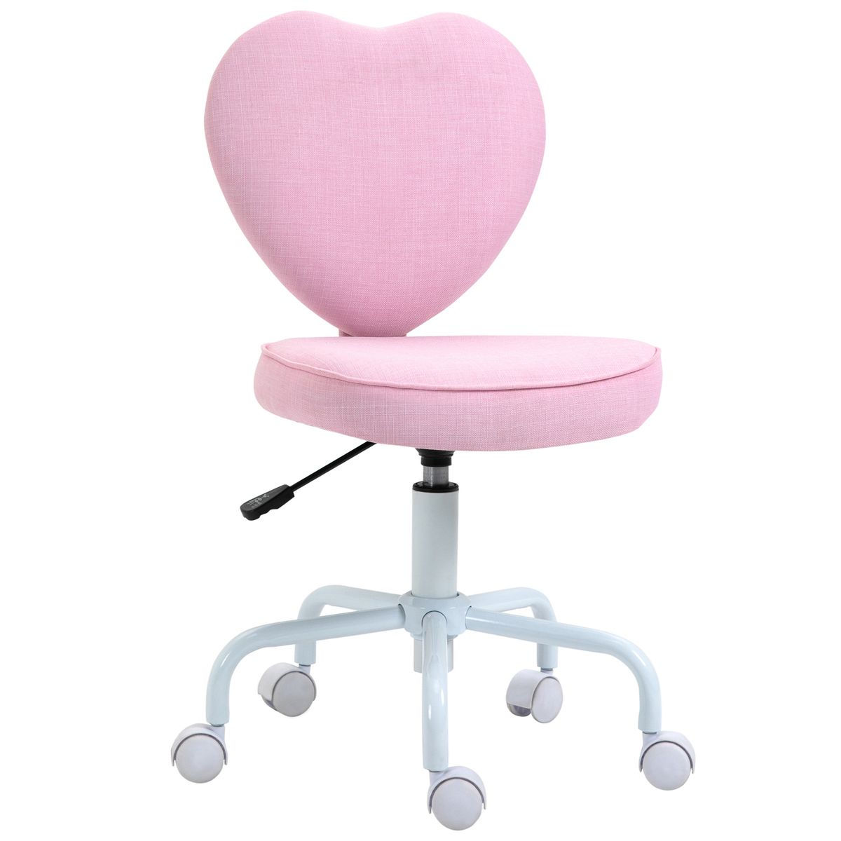 Heart Love Shaped Back Design Office Chair With Adjustable Height, Pink_maomaolike.com
