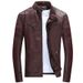 Men's Clothing New leather jacket for men, slim style jacket for young men,spring new style for men, handsome motorcycle men's leather jacket_maomaolike.com