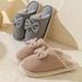 Fashion Women's Bow Fall/Winter Indoor Bedroom Floor Lightweight And Comfortable&Soft Warm Slippers For Home_maomaolike.com