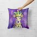 Whippet King Of Mardi Gras Throw Pillow Machine Washable, Indoor Outdoor Decorative Pillow For Couch, Bed Or Patio, 18Hx18W_maomaolike.com