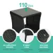 Outdoor Patio Wicker Side Table, Square End Table Bistro Coffee Table With Glass Top Storage Shelf For Porch Garden Backyard Black(SAME AS 70525212 )_maomaolike.com
