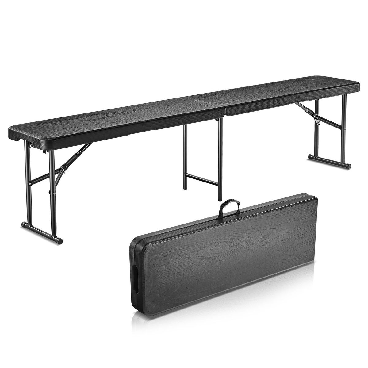 VEVOR 6FT Plastic Folding Bench Portable Outdoor Bench For Picnic Camping Garden_maomaolike.com