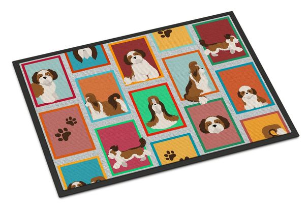 Lots Of Shih Tzu Doormat Front Door Mat Indoor Outdoor Rugs For Entryway, Non Slip Washable Low Pile, 24H X 36W_maomaolike.com