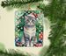 Scottish Fold Cat By The Christmas Tree Porcelain Ornament Christmas Tree Hanging Decorations For Home Christmas Holiday, Rectangle, Gift, Multicolor_maomaolike.com